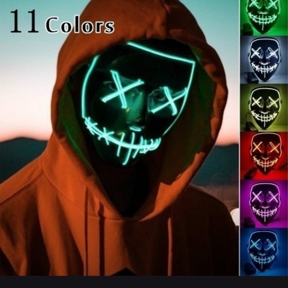 Holiday mask LED light up Red fashion The Purge